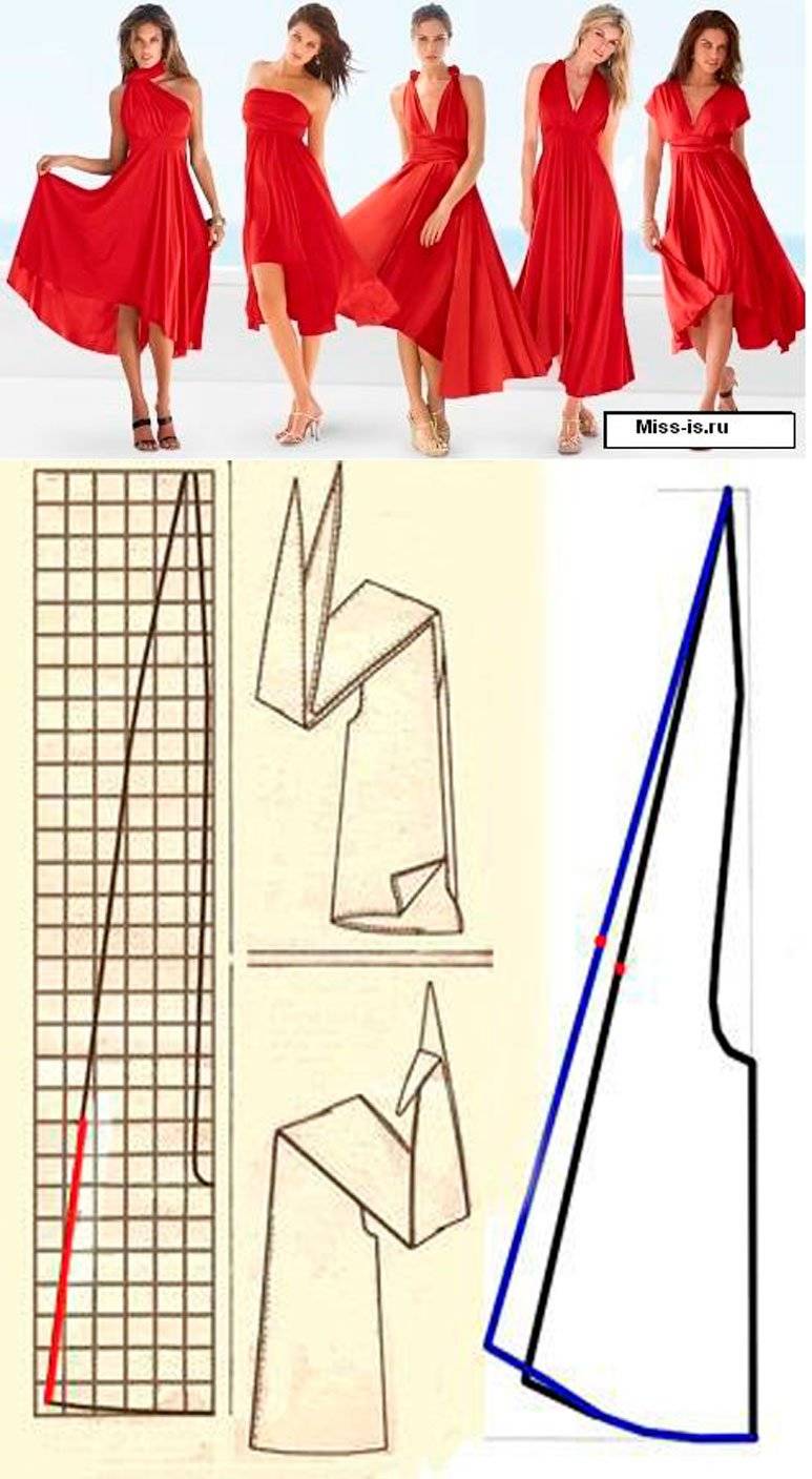 Платье из прямоугольника ткани