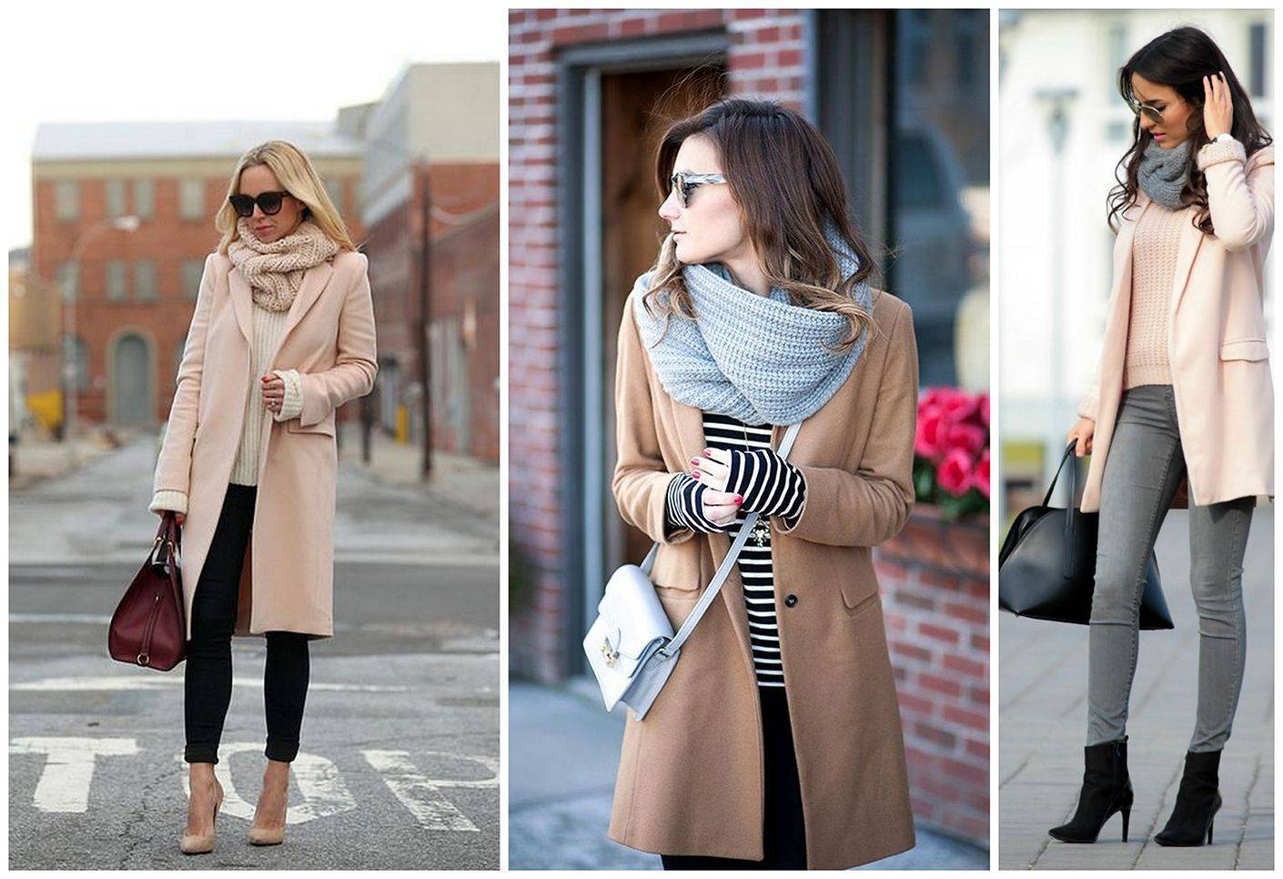 Как носить шарфы с пальто женщинам