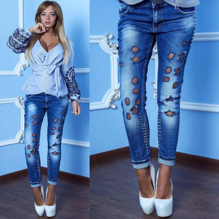 Женские джинсы в дырках