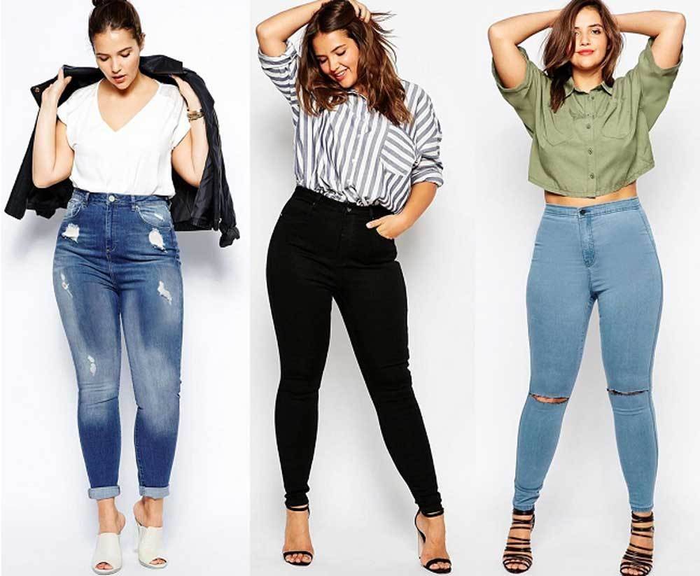 Чем носить джинсы полным девушкам